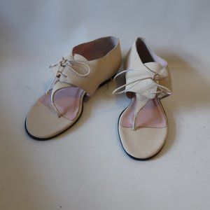 NWT REED EVINS THONG LACE UP FLAT LEATHER SHOES 7*